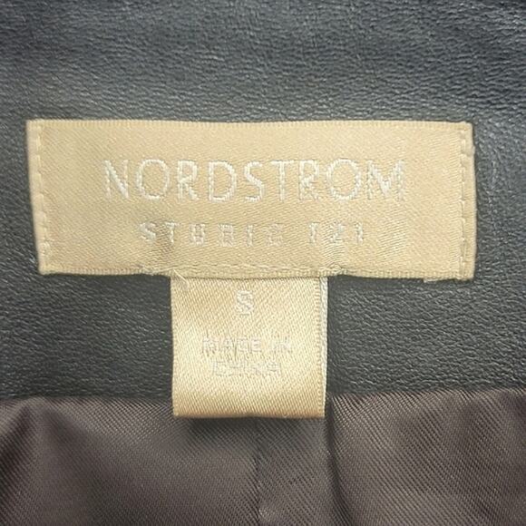 Nordstrom Studio 121 Brown Suede Leather Jacket Zip Front Long Sleeve Chic S - Picture 12 of 16
